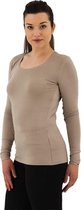 The Original Longsleeve Shirt - Taupe - Small - bamboe kleding dames