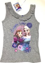 Disney Frozen mouwloos t-shirt - katoen - grijs - maat 122/128 (8 jaar)