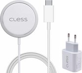 Cless magsafe oplader Iphone 12 - magsafe Iphone 12 mini/pro/pro Max - Iphone 12 lader - draadloze oplader - wit