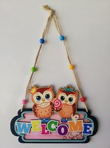 welcome board voor kinderkamer Koning Uil