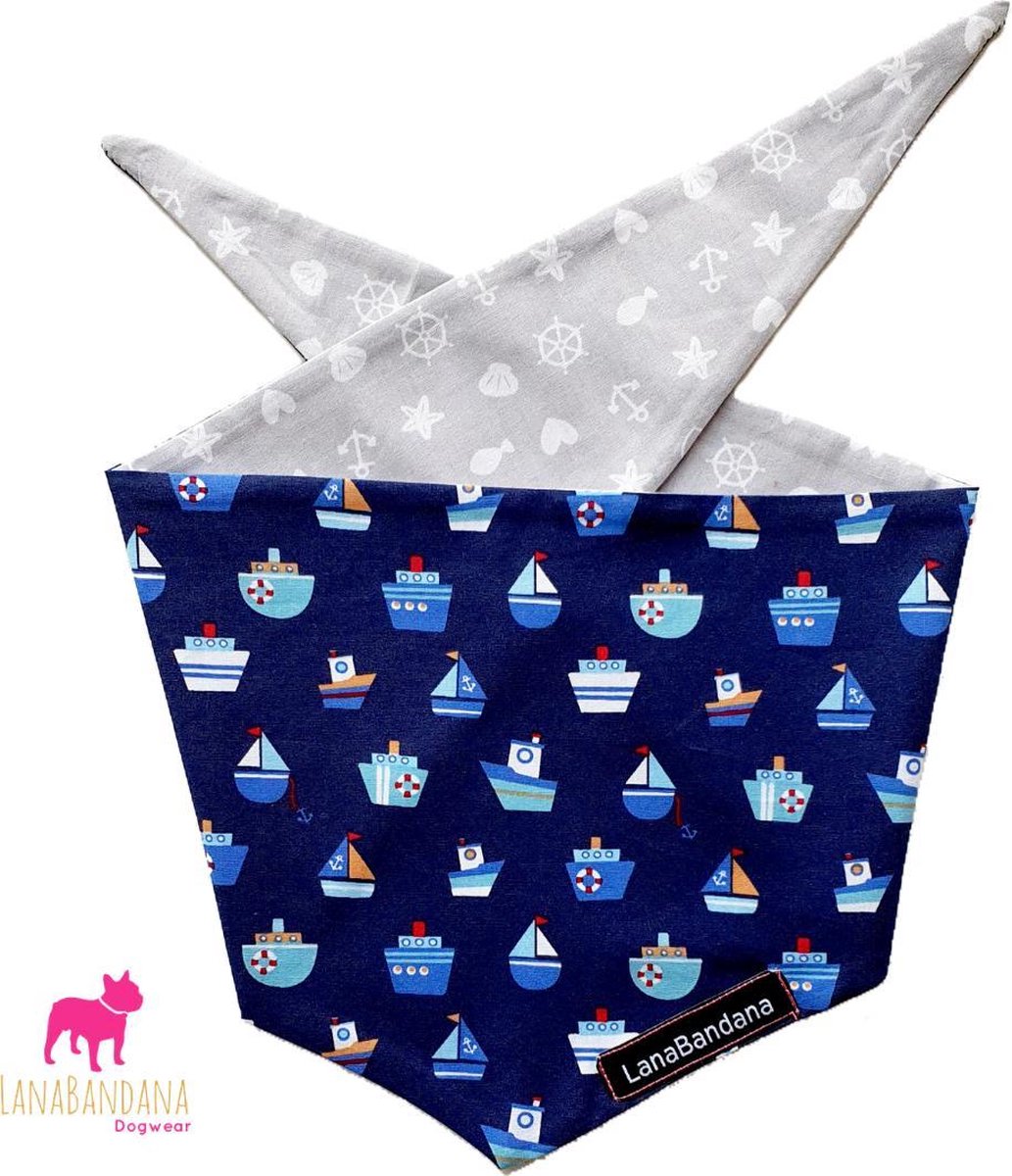 Honden bandana | Knoopbandana | Boats Blue maat S