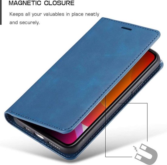 Bookcase Apple iPhone 12 Mini | Bleu | Porte-cartes | Étui portefeuille