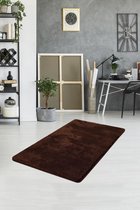 Nerge.be | Milano Dark Brown 70x120 cm | %100 Acrylic - Handmade | Decorative Rug | Antislip | Washable in the Machine | Soft surface