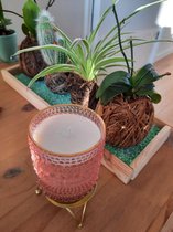 Ilovecandle- Vanilla geurkaars in een rose glazen cup