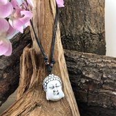 Wellness-House | Koordketting Buddha Wit | Buddha | Zen | Meditatie Ketting | 45-90 cm