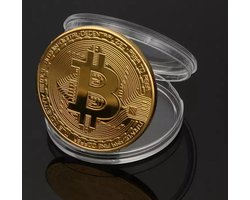 Bitcoin munt - Bitcoin - Bitcoin munt met hoesje - BTC Munt