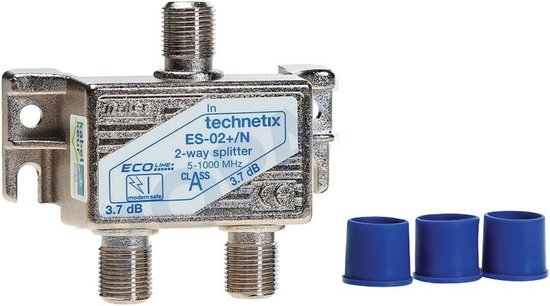 Technetix 2-weg F-splitter - coax splitter - tv splitter - 5-1000 MHz -  ES02NKK -... | bol.com