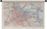 Wandkleed Amsterdam illustratie - Illustratie van een stadsplattegrond van Amsterdam Wandkleed katoen 150x100 cm - Wandtapijt met foto