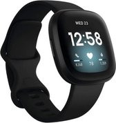 SVH Company FitBit Versa 3 / Sense Siliconen Bandje – Zwart – Maat S