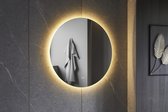 Badkamerspiegel rond 80 cm frameloos, rondom led verlichting kleur instelbaar en anti condens - Bella Mirror