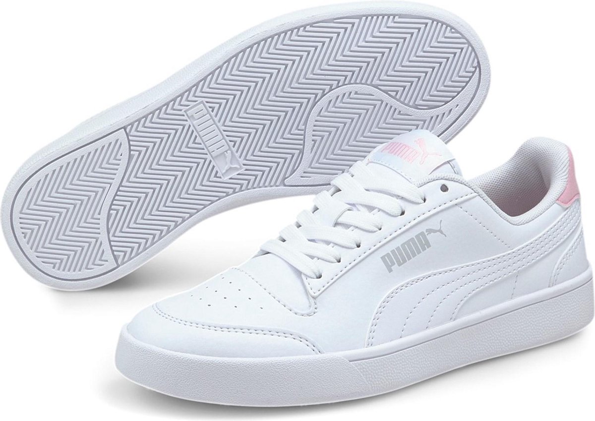 PUMA Shuffle Jr Unisex Sneakers White- White-Pink Lady