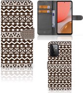 Bookcase Geschikt voor Samsung Galaxy A72 Hoesje Aztec Brown