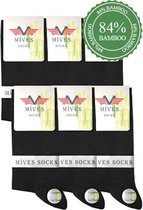 Mives Socks - Bamboe Sokken 4 paar - Zwart - Maat 43-46