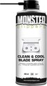 Monster Clippers Clean & Cool Blade Spray 400ml - pour l' Maintenance de la tondeuse et de la tondeuse - Nettoyant pour lame de coupe