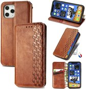 Luxe PU Lederen Wallet Case Geschikt Voor Apple iPhone 12 Pro Max - Portemonnee Book Case Flip Cover Hoesje Met Multi Stand Functie - Kaarthouder Card Case Beschermhoes Sleeve Met