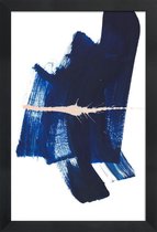 JUNIQE - Poster in houten lijst Donkerblauw - abstract -60x90 /Blauw &