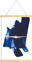 JUNIQE - Posterhanger Donkerblauw - abstract -30x45 /Blauw & Geel