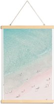 JUNIQE - Posterhanger Beach Love -60x90 /Ivoor & Turkoois