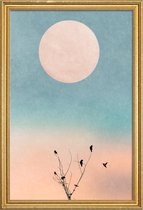 JUNIQE - Poster in houten lijst Waking Up Warm -30x45 /Oranje & Roze