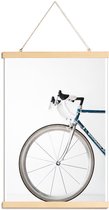 JUNIQE - Posterhanger Ride my Bike -20x30 /Grijs & Wit
