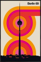 JUNIQE - Poster met kunststof lijst Vintage Berlijn 69 -13x18