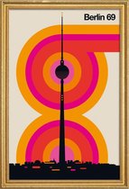 JUNIQE - Poster in houten lijst Vintage Berlijn 69 -30x45 /Kleurrijk