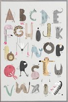 JUNIQE - Poster met kunststof lijst ABC Kids -60x90 /Kleurrijk