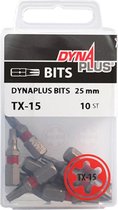 Dynaplus bit torx TX-15 lengte 25mm set=10 stuks rood