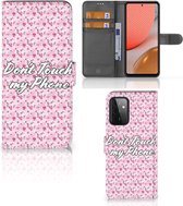 Bookcase Geschikt voor Samsung Galaxy A72 Hoesje Flowers Pink DTMP