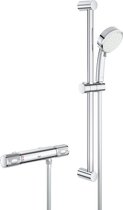 Grohe Grohtherm-1000 Performance Renovatieset - thermostatisch zonder koppelingen - 12cm - incl. glijstang en hoofddouche - 34786000