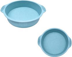 ZijTak - Ronde bakvorm - Φ 24cm - Silicone - Taart vorm - Gebak - Cake - Koekjes - Dessert - Toetjes - Quiche - Goede kwaliteit - Anti kleeflaag - Bakken - Pastel blauw
