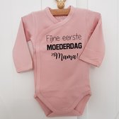 Baby Rompertje tekst meisje Mama fijne eerste Moederdag | Lange mouw |  roze | maat 50-56