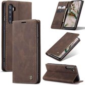 Caseme - OnePlus Nord - Retro Wallet hoesje - Coffee