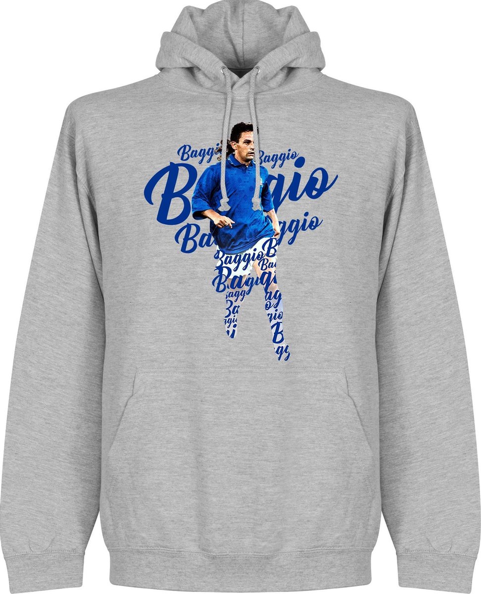 Roberto Baggio Italië Script Hoodie - Grijs - Kinderen - 104
