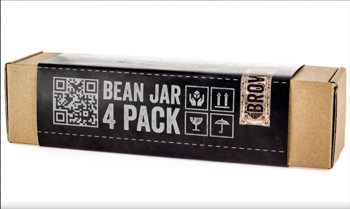 Comandante Bean Jar - Brown Glass - 4 Pack