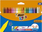BIC Kids 24 Plastidecor waskrijtjes - diverse kleuren - 24 stuks