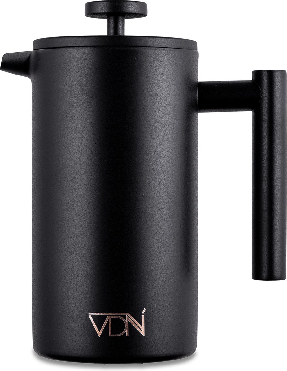 French press - 0.8 L - Verse koffiemaker - Dubbele wand isolatie Zwart - VDN | bol.com