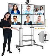 100 inch TV Standaard met Draaihendel | 60 t/m 100 inch | Kijkhoogte: Van 120 cm t/m 165 cm | 20 Jaar Garantie Direct uit Eigen Voorraad leverbaar