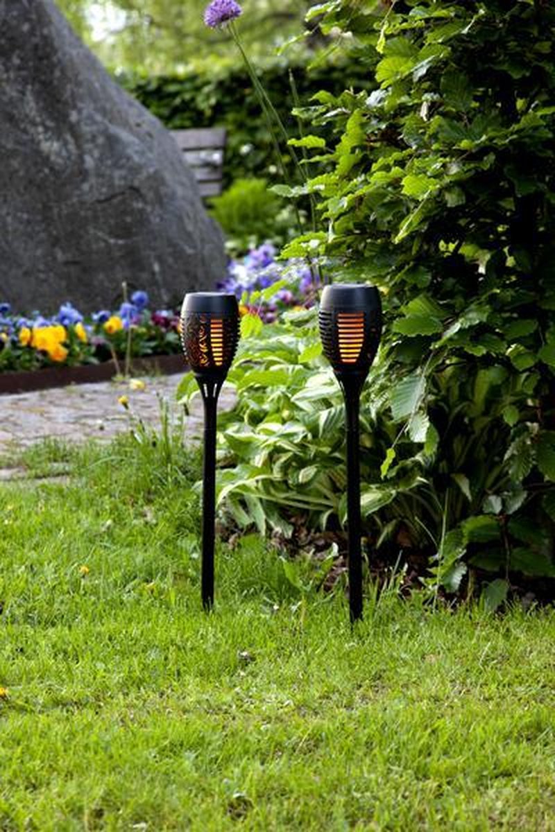 RTM Lighting Solar Fakkels -Zwart -Set van 2 -50CM -Zonne-Energie