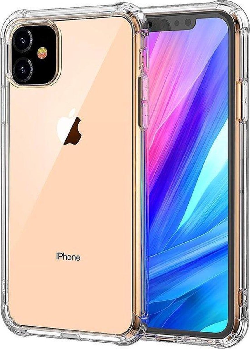 Anti shock stoot rubber siliconen - Geschikt voor iPhone 11 - Extra sterke hoeken back cover - Transparant