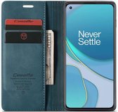 Caseme OnePlus 8T Retro Wallet hoesje - Blauw