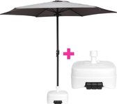 Parasol Ø 300 cm + Parasolvoet 50L Plastic Wit