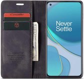 Caseme OnePlus 8T Retro Wallet hoesje - Zwart