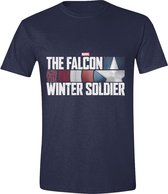 Marvel - The Falcon and the Winter Soldier Action HR Logo T-Shirt Blauw