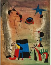 Joan Miro Abstract Watercolor Poster 14 - 40x60cm Canvas - Multi-color