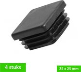 TQ4U pootdop -  insteek - zwart - vierkant | 25 x 25 mm - 4 stuks