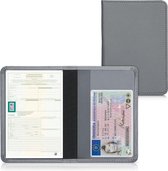 kwmobile hoes voor kentekenbewijs en rijbewijs - Beschermhoes met pasjeshouder in antraciet - Imitatieleer