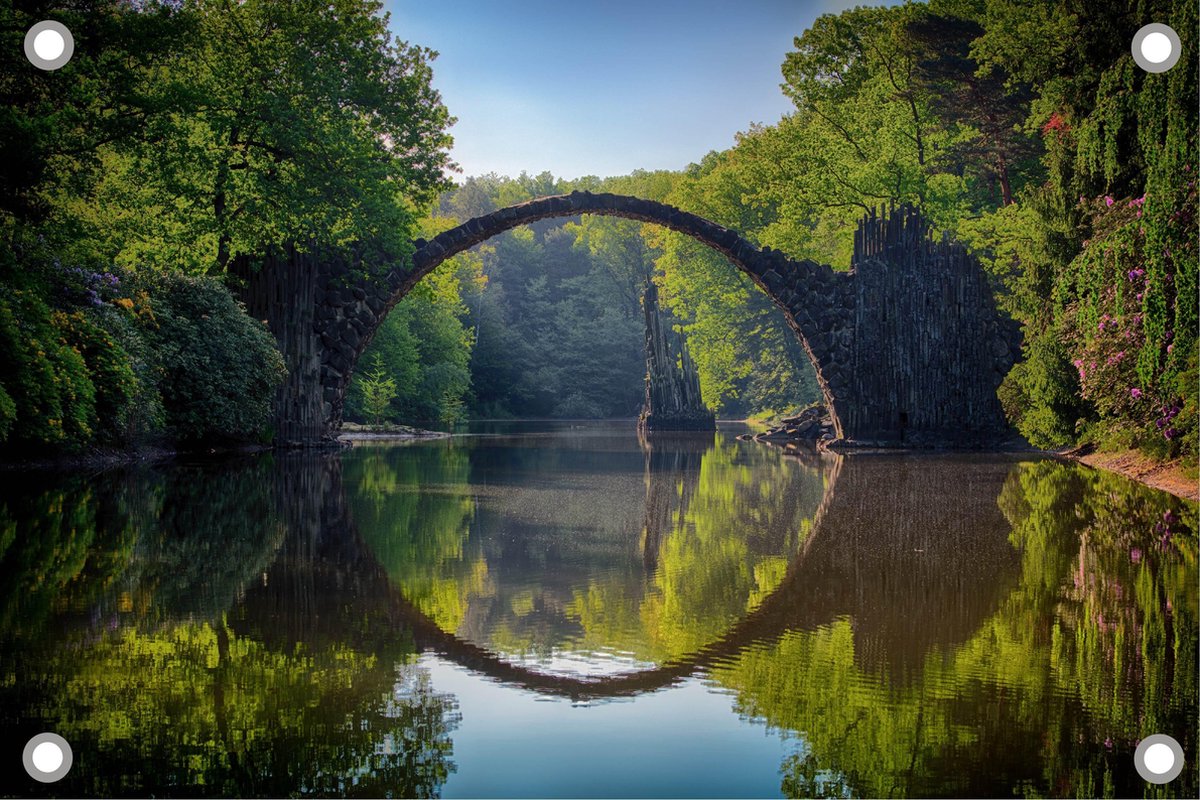 Natuurgebied tuinposter los doek 120x80 cm - Tuindoek / Schilderij voor buiten / Tuindecoratie