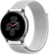 Shop4 - OnePlus Watch Bandje - Nylon Grijs Wit