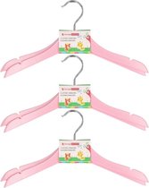 Stevige kledinghangers voor kinderen 8x stuks hout - Lichtroze klerenhangers